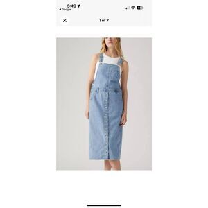 Levi’s Tico Denim Overall Jumper Midi Dress Cotton L